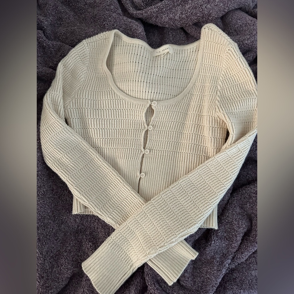 LA Hearts knitted long sleeve shirt